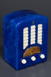 Great Marbleized Emerson BT-245 Catalin ’Tombstone’ Radio - Lapis Lazuli Blue